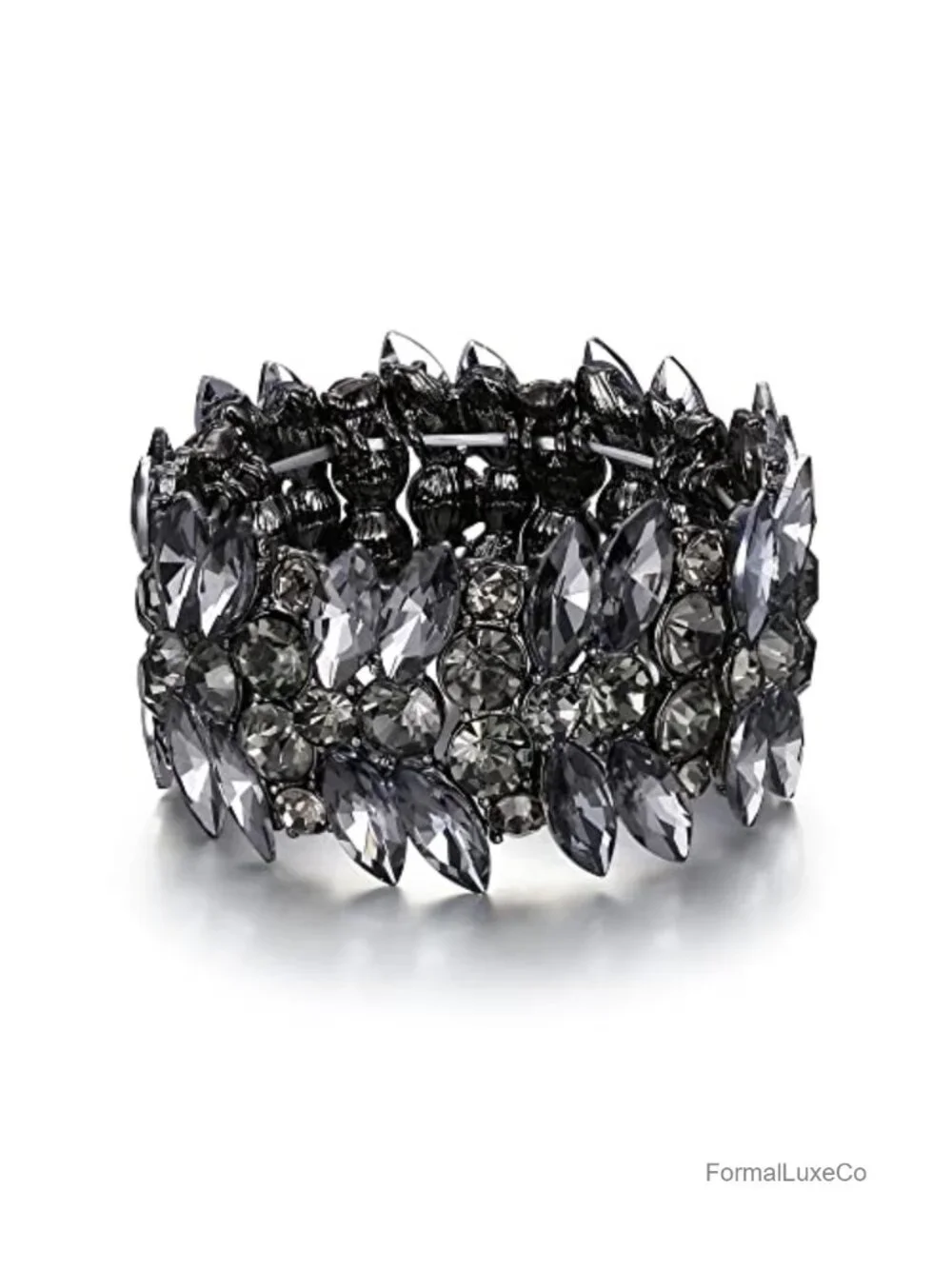 Marquise Crystal Art Deco Stretch Bracelet Women Wedding Bridal